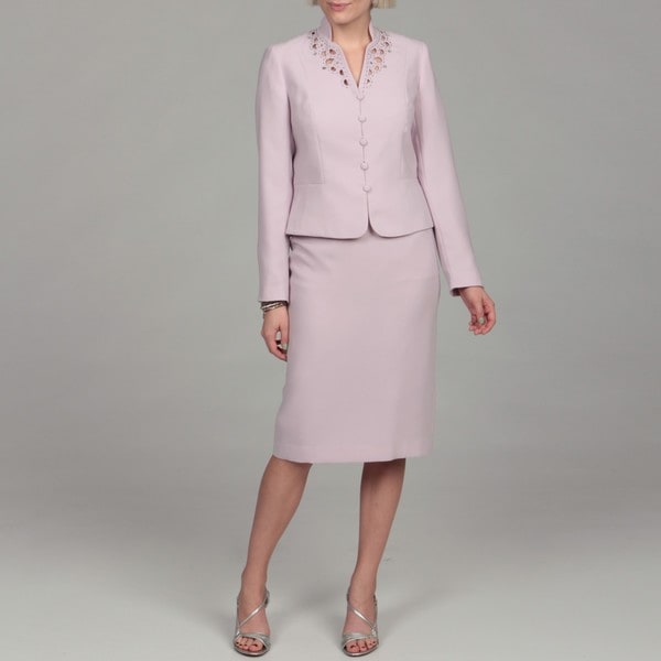 John Meyer Women's Lavender Bead Embellished Skirt Suit - 14034528 ...