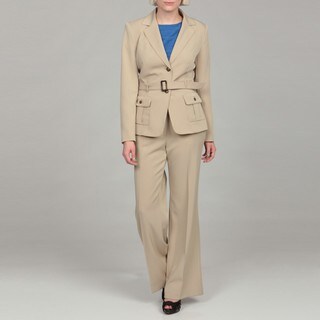 Emily Women's Khaki 2-button Jacket Pant Suit - Overstock Shopping ...