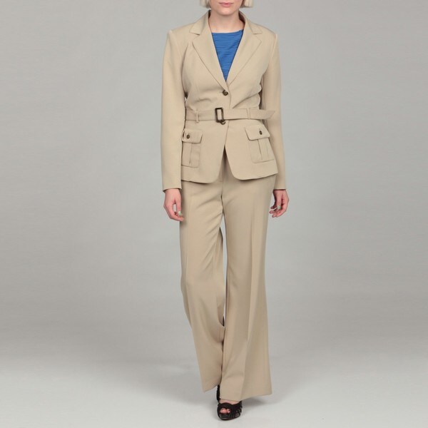 Shop Emily Women's Khaki 2button Jacket Pant Suit Free Shipping On Orders Over 45