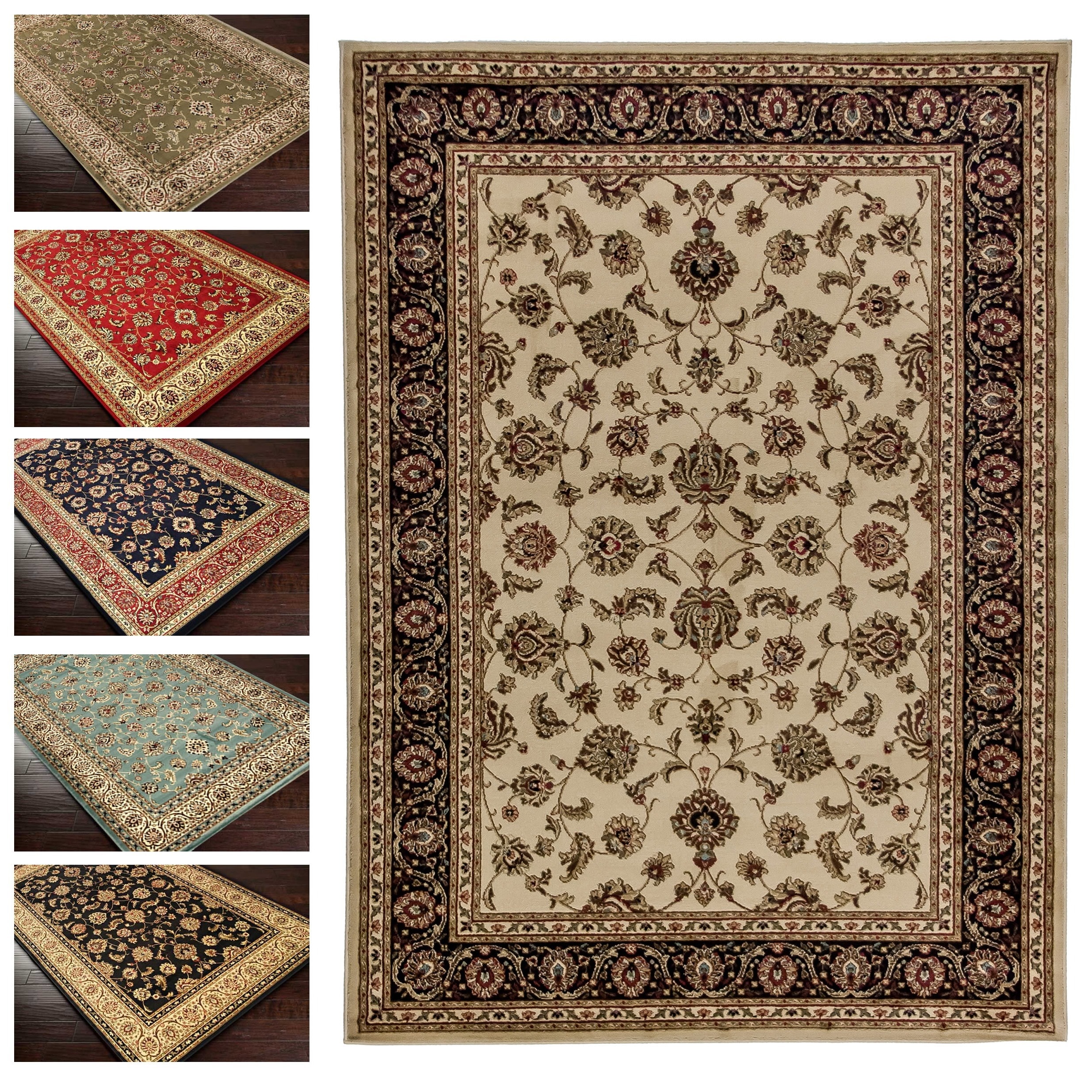 Sarouk Ivory Rug (53 X 73) (PolypropylenePile Height 0.4 inchesStyle TraditionalPrimary color IvoryPattern Oriental)