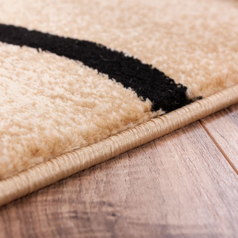 Well Woven Arcs Shapes Natural Modern Abstract Ivory, Beige, Brown, Blue Red Area Rug - 7' 10" x 9' 10"