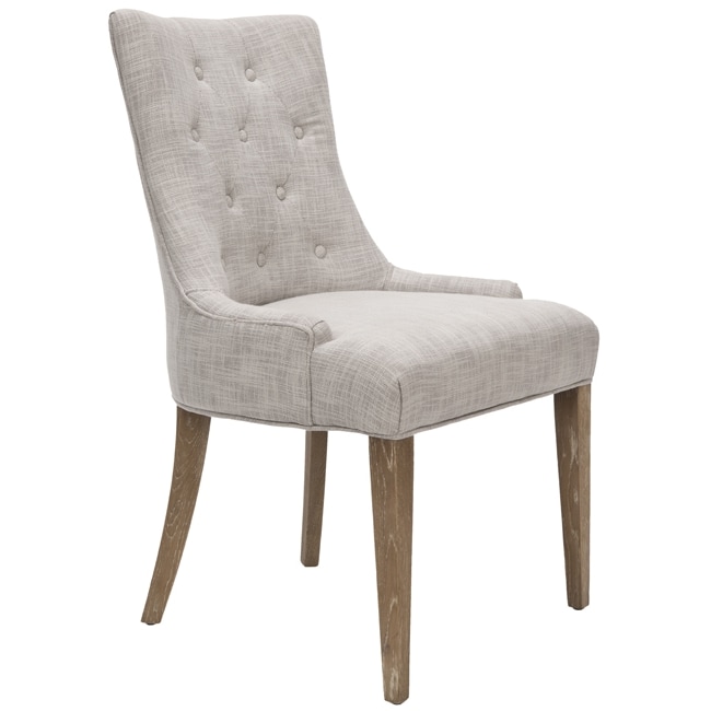 Safavieh Becca Grey Viscose Weathered Oak Finish Dining Chair (GreyMaterials Viscose blend fabric and woodFinish Weathered OakSeat height 19.5 inchesDimensions 36.4 inches high x 24.8 inches wide x 22 inches deepNumber of boxes this will ship in 1Cha