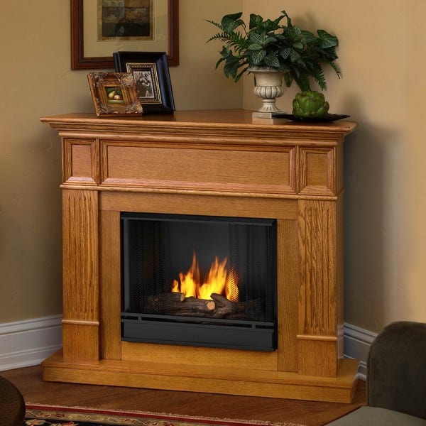 Shop Camden Real Flame Light Oak Ventless Gel Fireplace