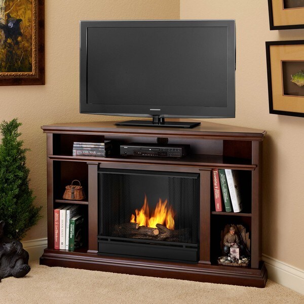 Shop Real Flame Churchill Corner Dark Espresso Gel Fireplace