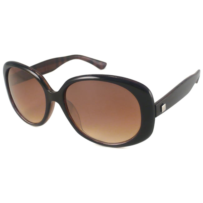 Urban Eyes Cate Womens Brown Rectangular Sunglasses