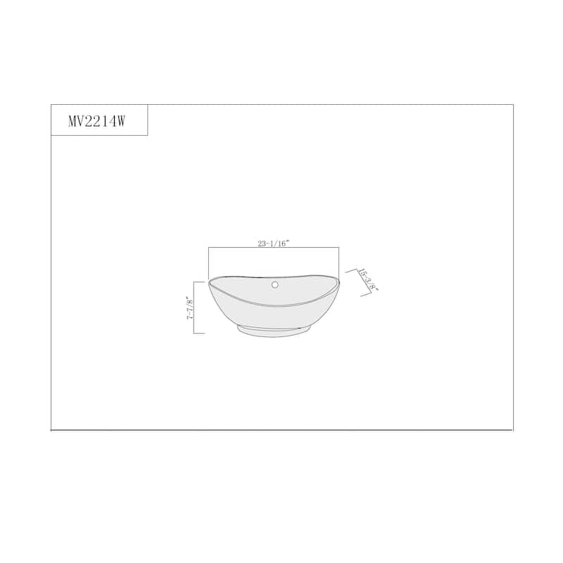 Fine Fixtures Vitreous-China White Vessel Sink with Curving Sides