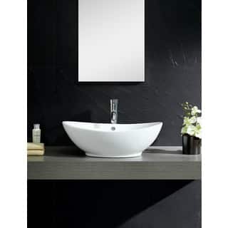 Bathroom Sinks Clearance Liquidation Online At Clearance Fine Fixtures Vitreous China White Vessel Sink With Curving Sides