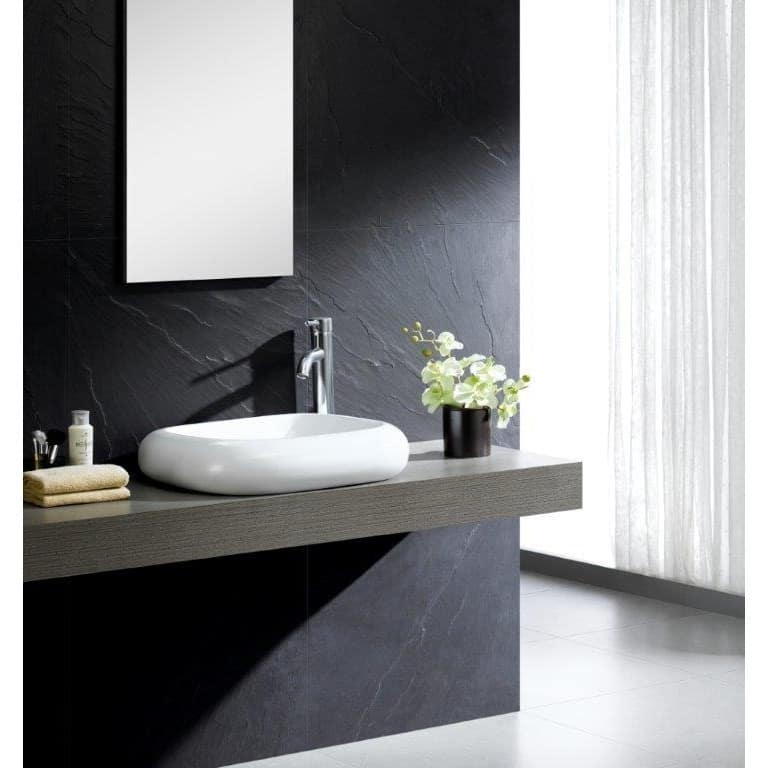 Fine Fixtures Rectangular Vitreous-China White Vessel Sink