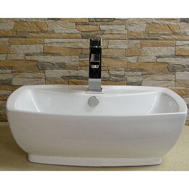 Fine Fixtures Vitreous China Ceramic White Vessel Sink