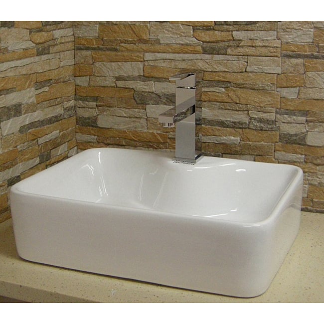 Fine Fixtures Modern Vitreous-China White Vessel Sink