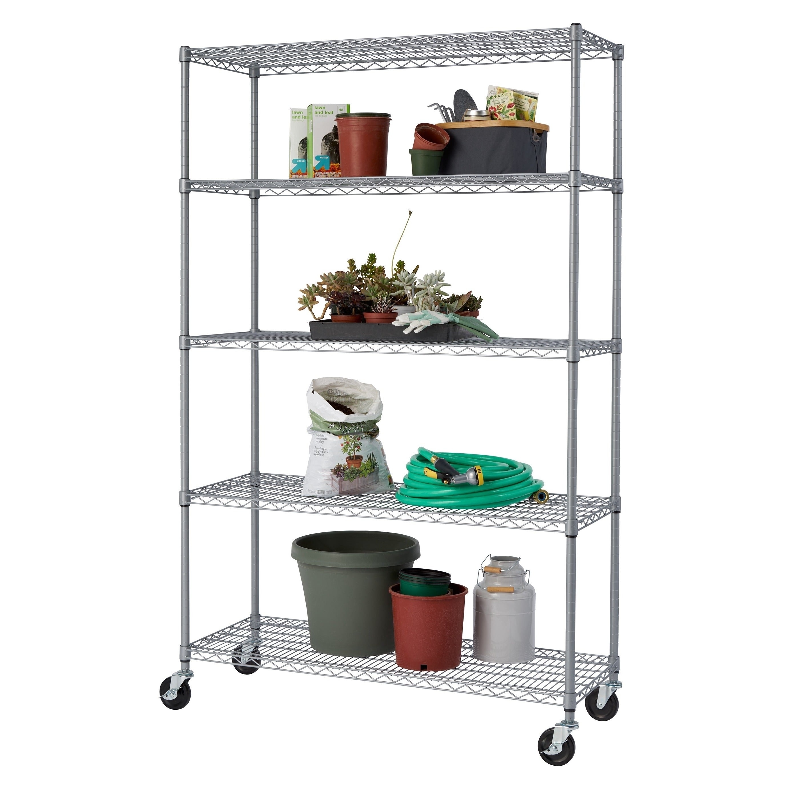 TRINITY 5Tier Heavy Duty Wire Shelving Rack, 60" X 24" X 72" NSF