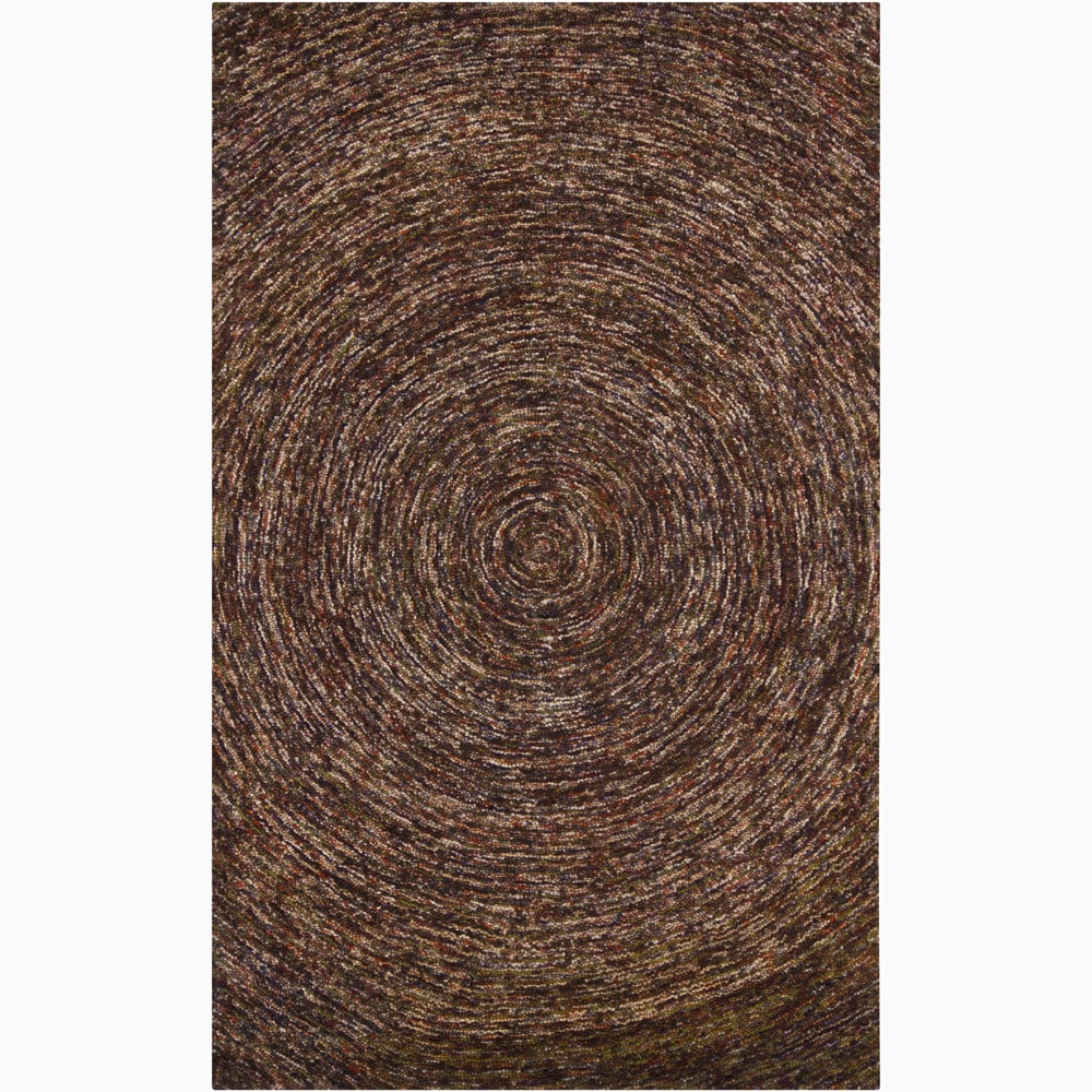 Hand tufted Dark Brown Mandara Wool Rug (5 X 76)