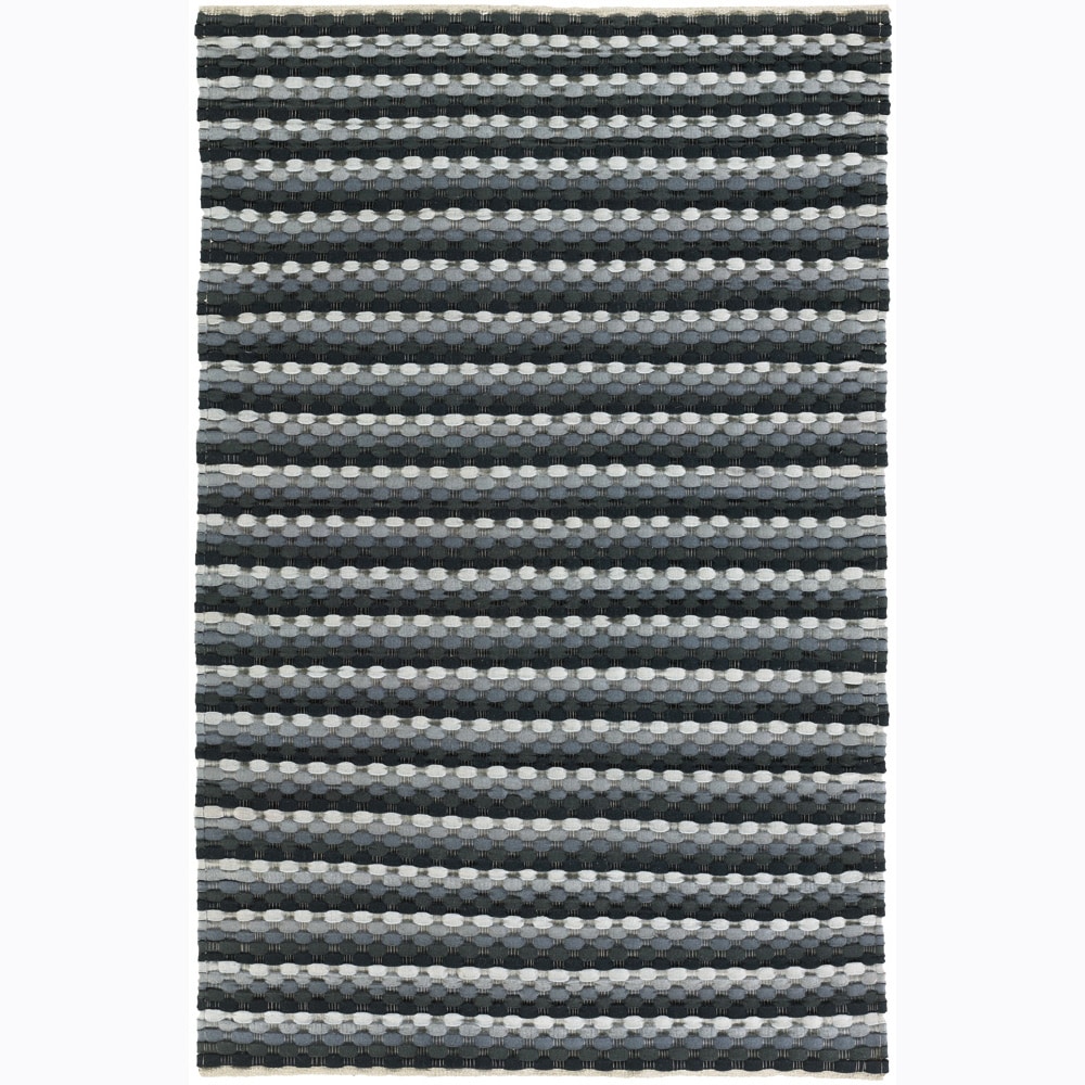 Handwoven Gray/charcoal/blue Mandara New Zealand Wool Rug (5 X 76) (Blue, CharcoalPattern StripeTip We recommend the use of a  non skid pad to keep the rug in place on smooth surfaces. All rug sizes are approximate. Due to the difference of monitor colo