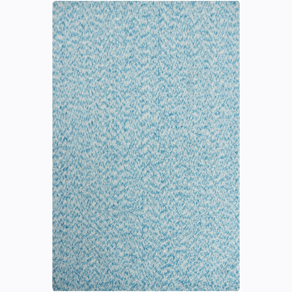 Hand woven Mandara Blue Shag Acrylic Rug (5 X 76)