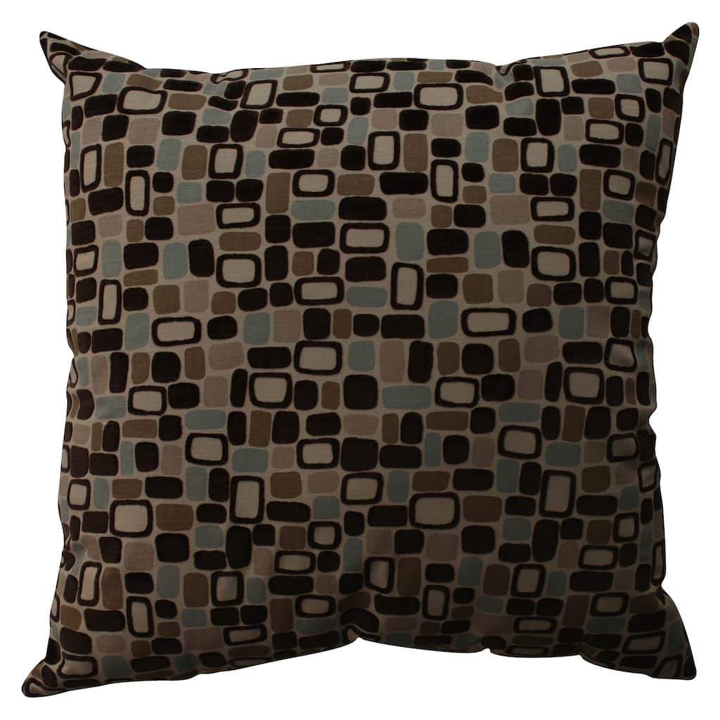 Pillow Perfect Decorative Brown and Blue Pebbles Pillow