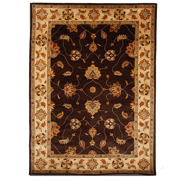 Hand tufted Tempest Dark Brown/ivory Wool Area Rug (8 X 11)
