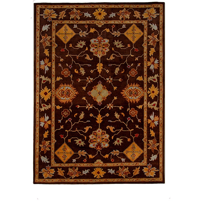 Hand tufted Tempest Dark Brown/red Area Rug (8 X 11)