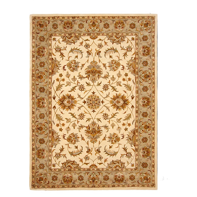 Hand tufted Tempest Ivory/olive Green Area Rug (8 X 11)