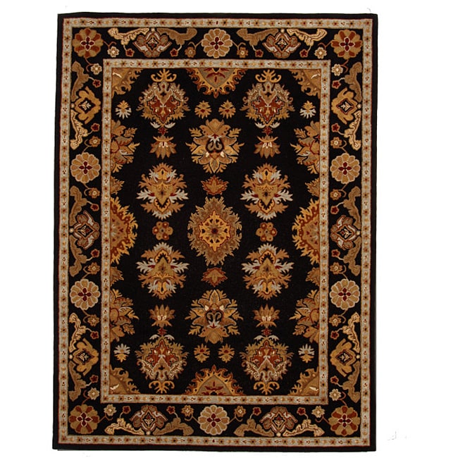 Hand tufted Tempest Black/tan Area Rug (8 X 11)