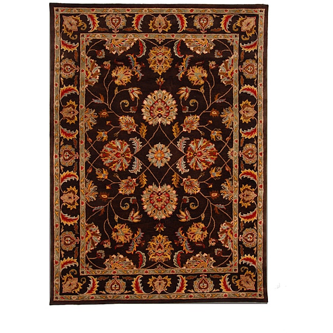 Hand tufted Tempest Dark Brown/tan Wool Area Rug (8 X 11)