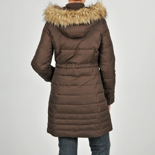 dkny asymmetric hooded coat