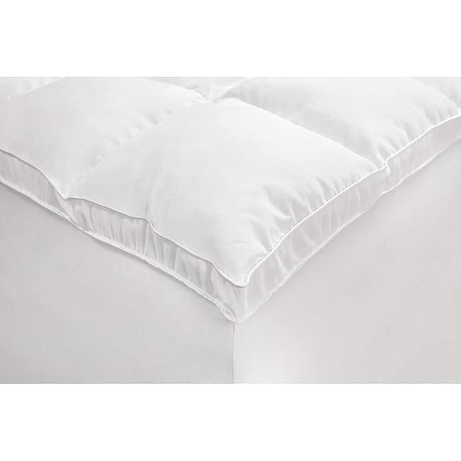 Microfiber Baffled Box Down Alternative Fiber Bed Topper with Skirt