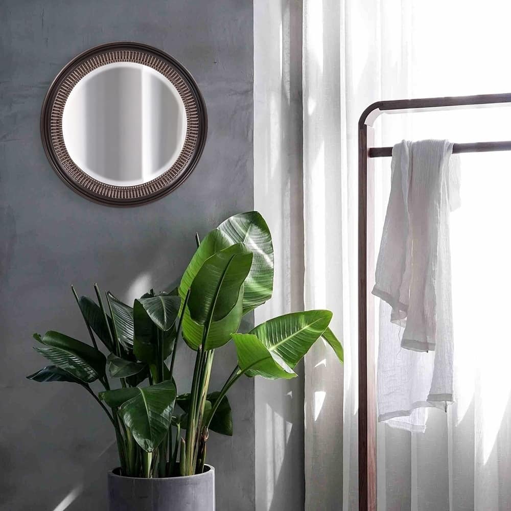 Wales Bronze Resin Ribbed Wall Mirror