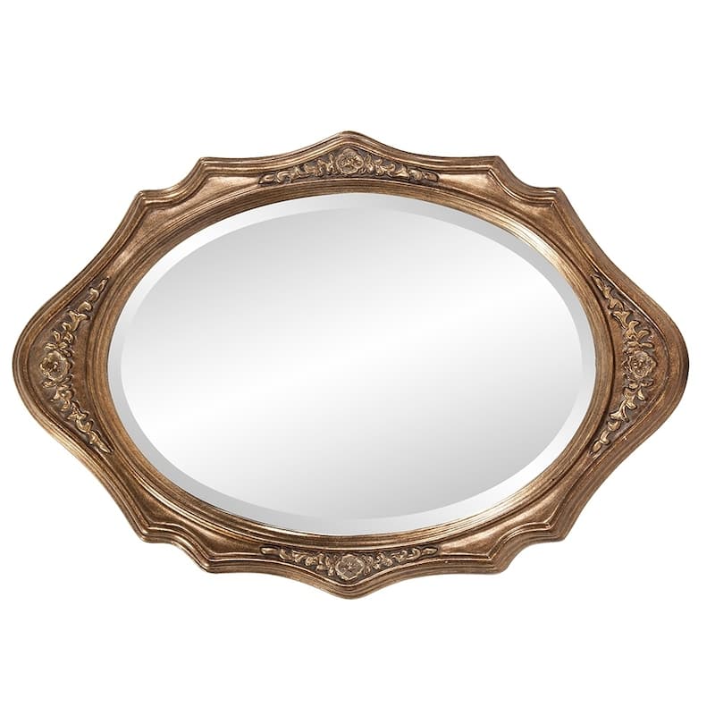 Allan Andrews Bronze Wood Oval Framed Wall Mirror