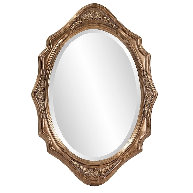 Allan Andrews Bronze Wood Oval Framed Wall Mirror