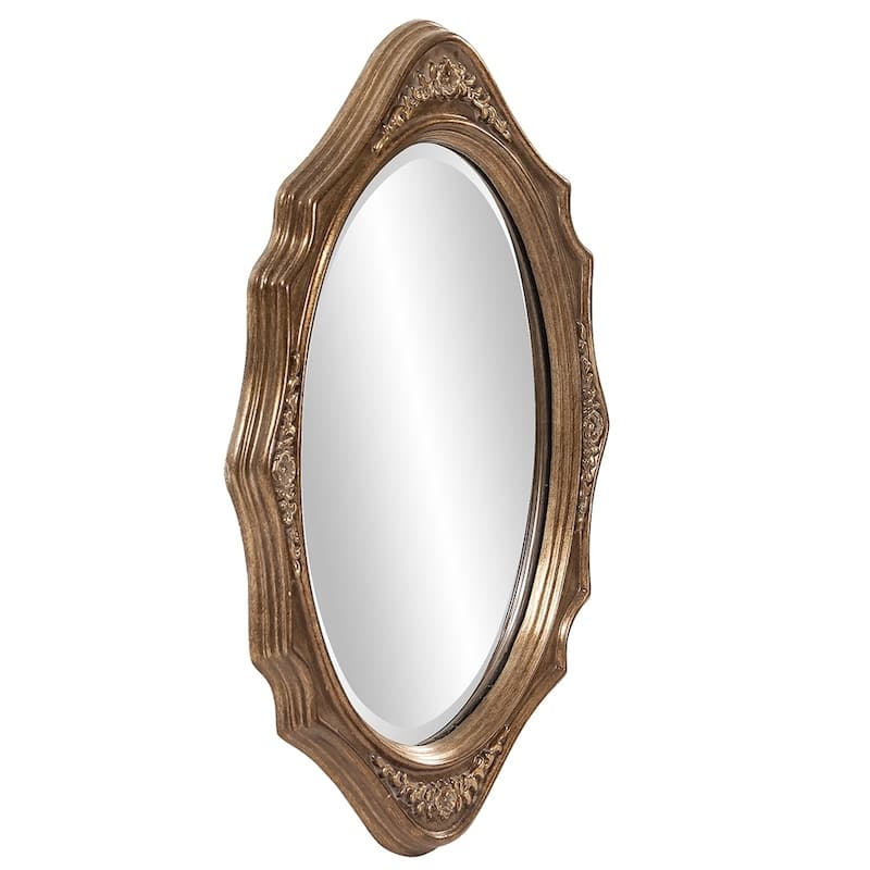 Allan Andrews Bronze Wood Oval Framed Wall Mirror