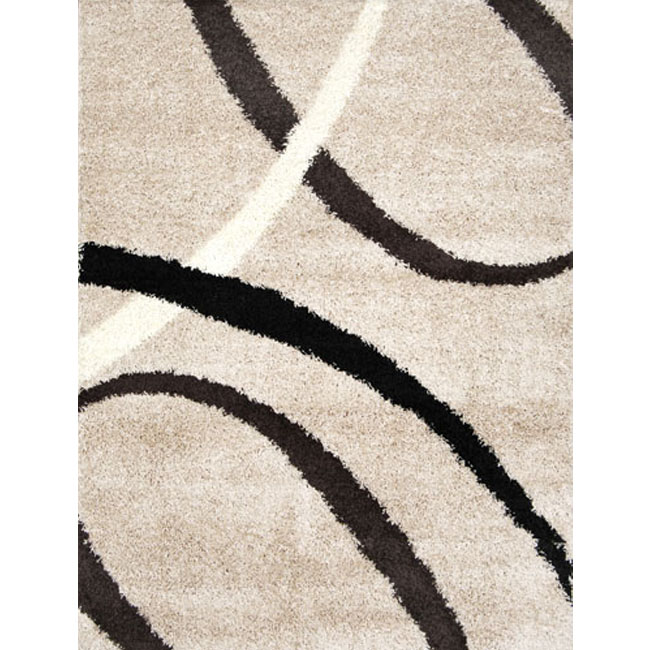 Contemporary Beige Shag Rug (66 X 98)