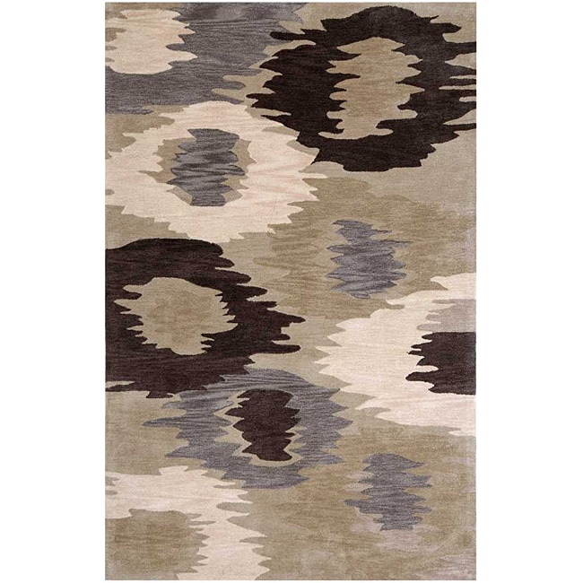 Hand tufted Beige Abstract Rug (36 X 56)