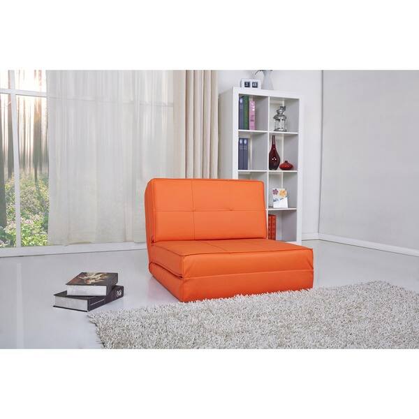 Shop Baltimore Orange Convertible Chair Bed Overstock 6434030