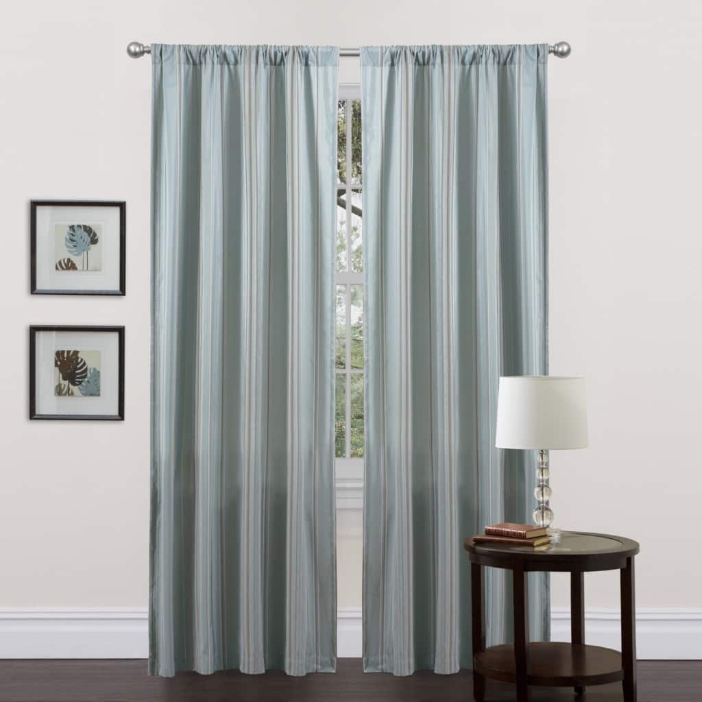 Lush Decor Blue-Stripe Haru 84-Inch Curtain Panel - 42"w x 84"l
