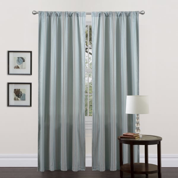 Lush Decor Blue-Stripe Haru 84-Inch Curtain Panel - Free Shipping On ...