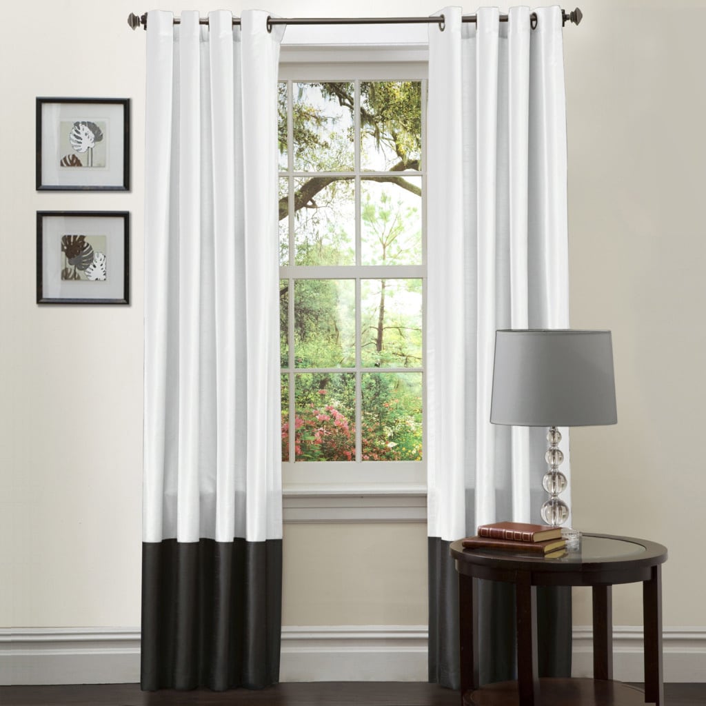 Lush Decor Black And White Prima 84 inch Curtain Panels (set Of 2)