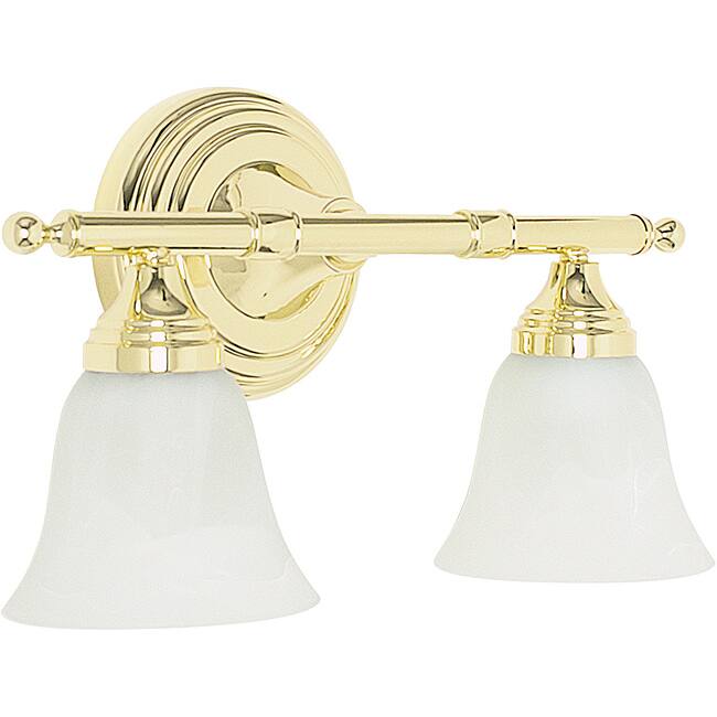 Polished Brass Two-Light Vanity Light Fixture