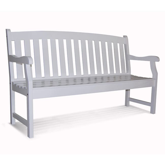 Bradley Outdoor White Weather Resistant Wood Bench