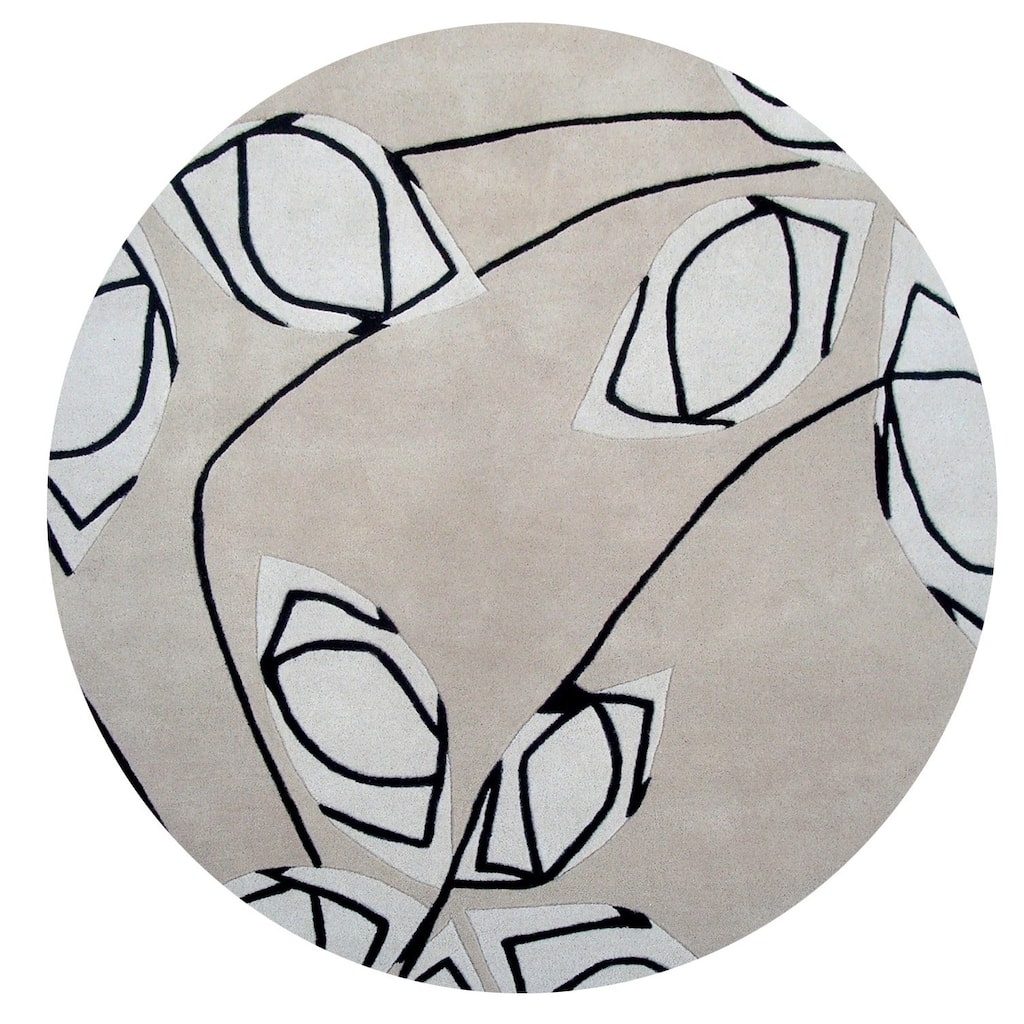 Alliyah Handmade Grey New Zealand Blend Wool Rug - 6' x 6' Round