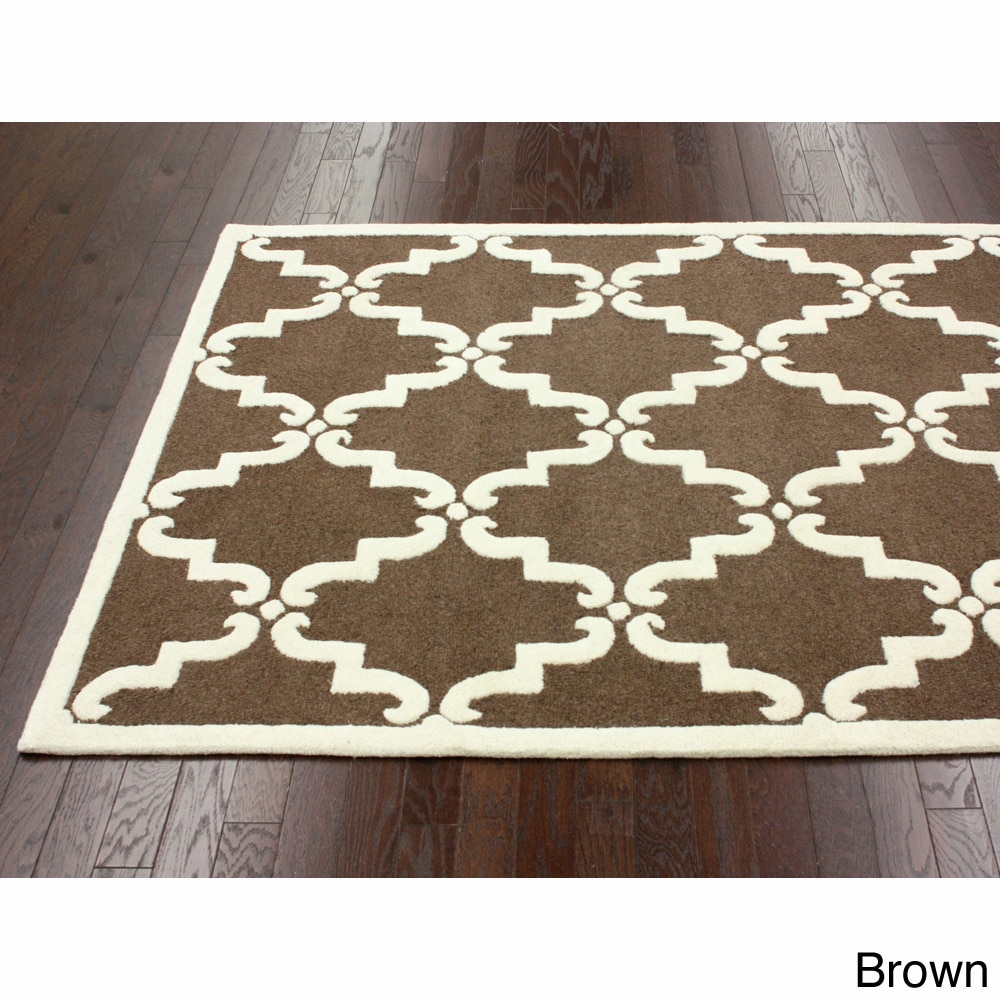 Nuloom Nuloom Handmade Luna Marrakesh Trellis Wool Rug (76 X 96) Brown Size 76 x 96