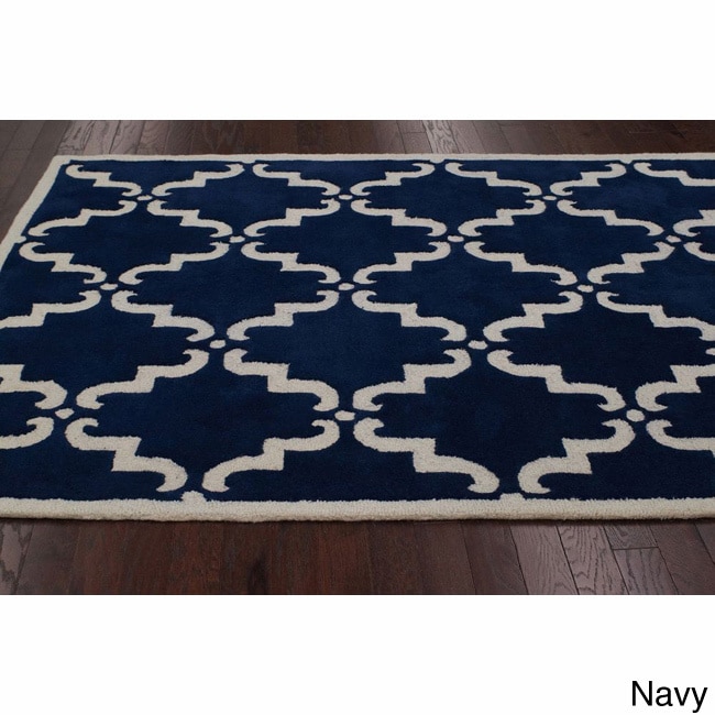 Nuloom Nuloom Handmade Luna Marrakesh Trellis Wool Rug (76 X 96) Blue Size 76 x 96