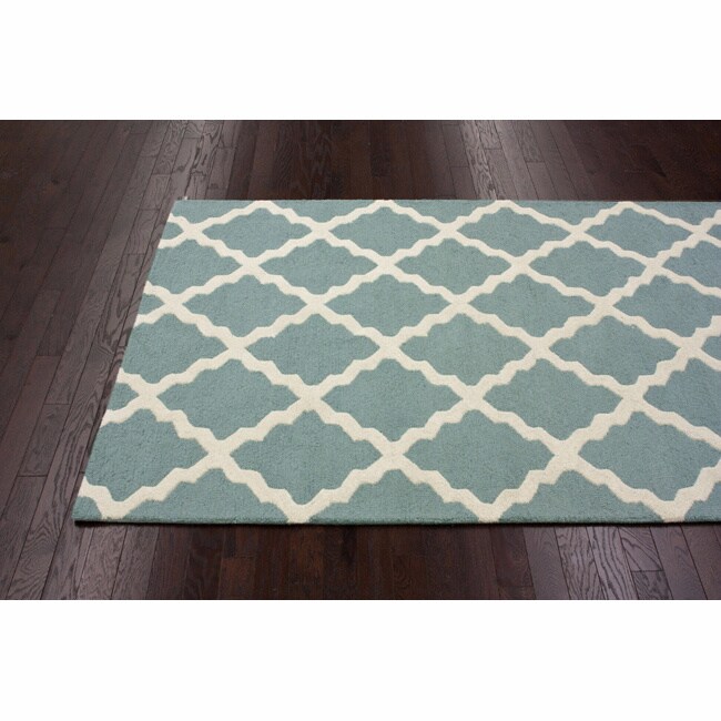 Hand hooked Alexa Moroccan Trellis Petit point Wool Rug (86 X 116)