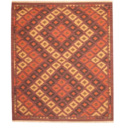 Handmade Kilim Wool Rug (India) - 8' x 10'