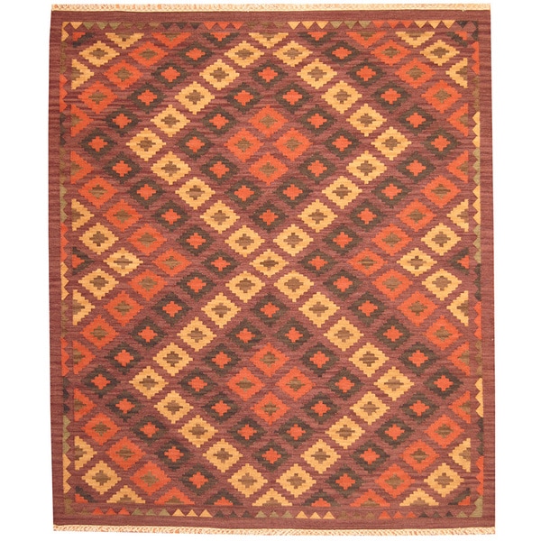 Handmade Kilim Wool Rug (India) - 8' x 10'