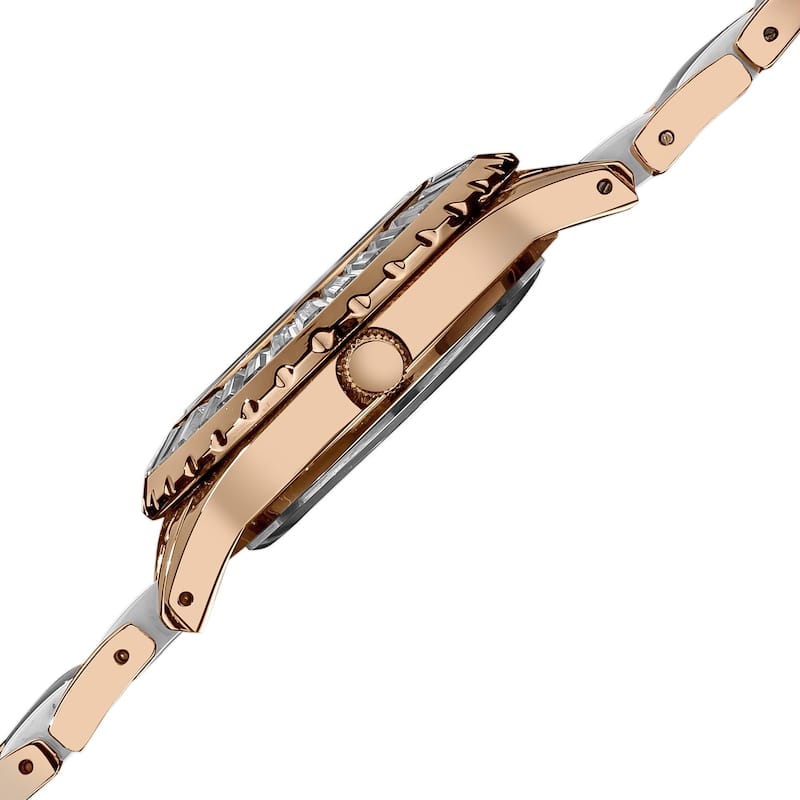 Stainless-Steel Burgi Women's Ceramic White Bracelet Baguette Quartz Watch