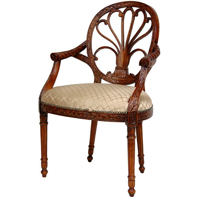 Handmade Mahogany Sandy Tile Queen Elizabeth Sitting Room Chair (China)