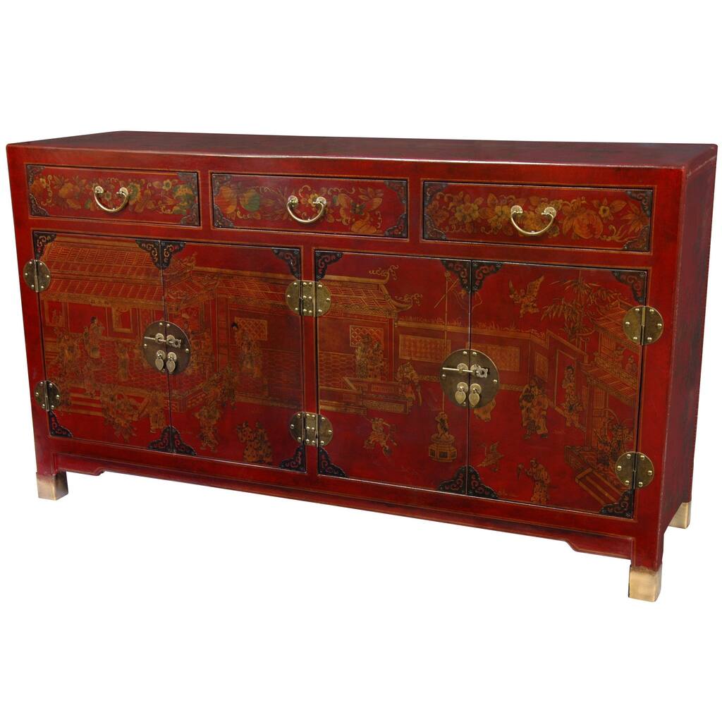 Handmade Red Lacquer Large Buffet Table (China)