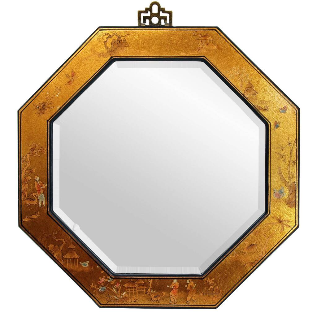 Handmade Gold Leaf Octagonal Mirror (China)