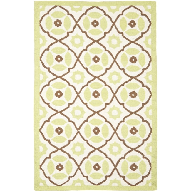 Handmade Sumak Morrocan Ivory/green Wool Rug (4 X 6)