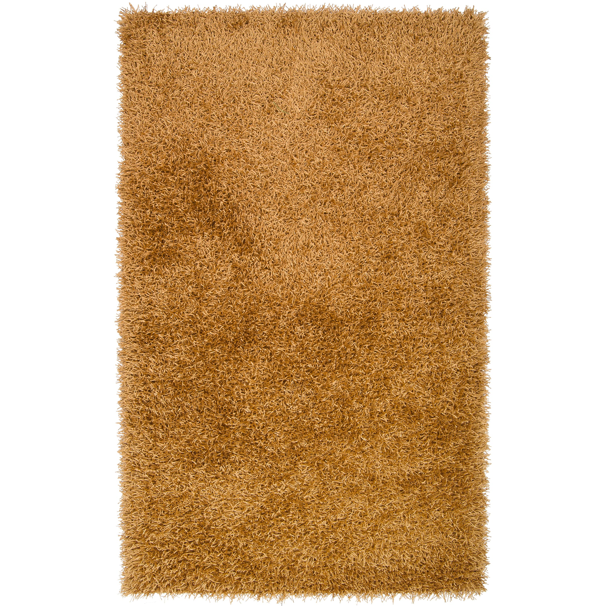 Hand woven Vivid Soft Shag Rug In Gold (8 X 10)